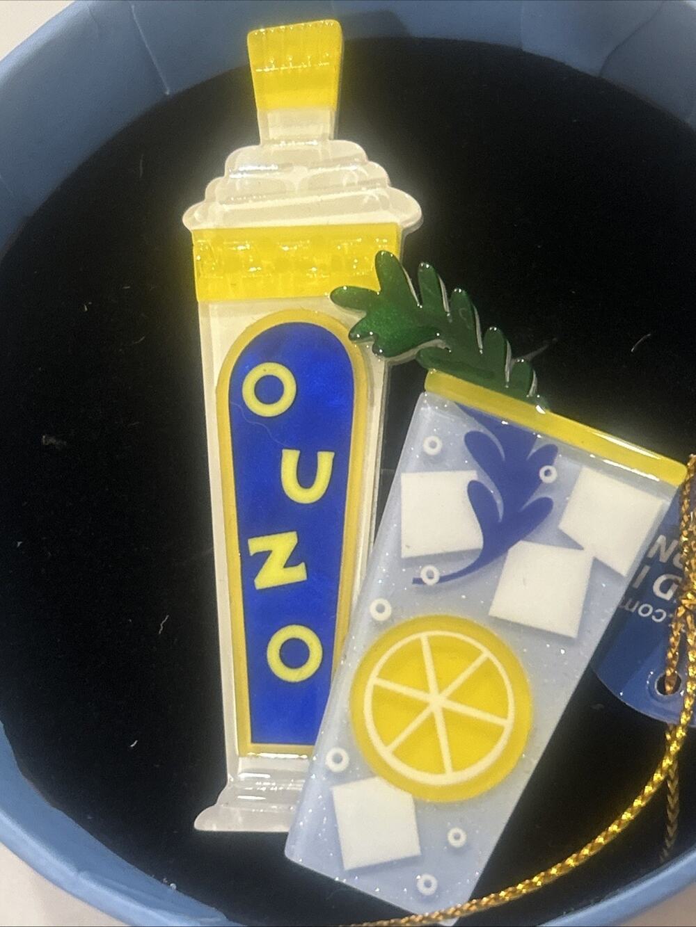 Opa! Ouzo Brooch by Erstwilder Greek Odyssey Collection Shea O’Connor